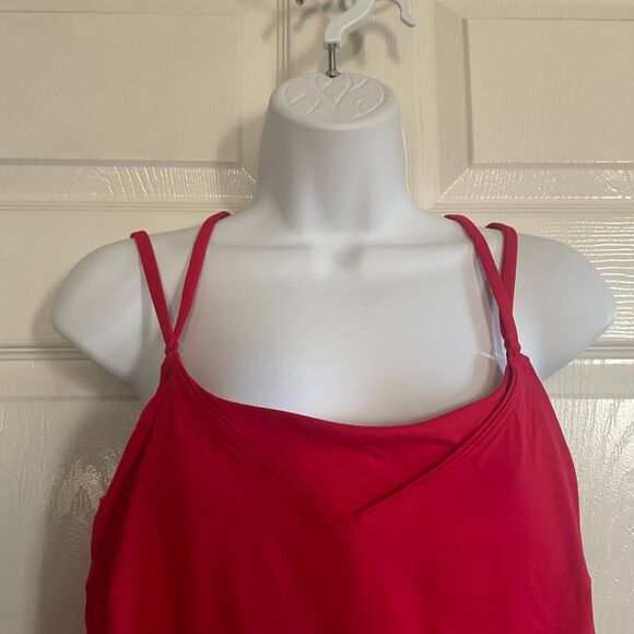 Athleta 34B / 34C Seascape Bra Cup Tankini Bikini Top Red - Picture 3 of 7